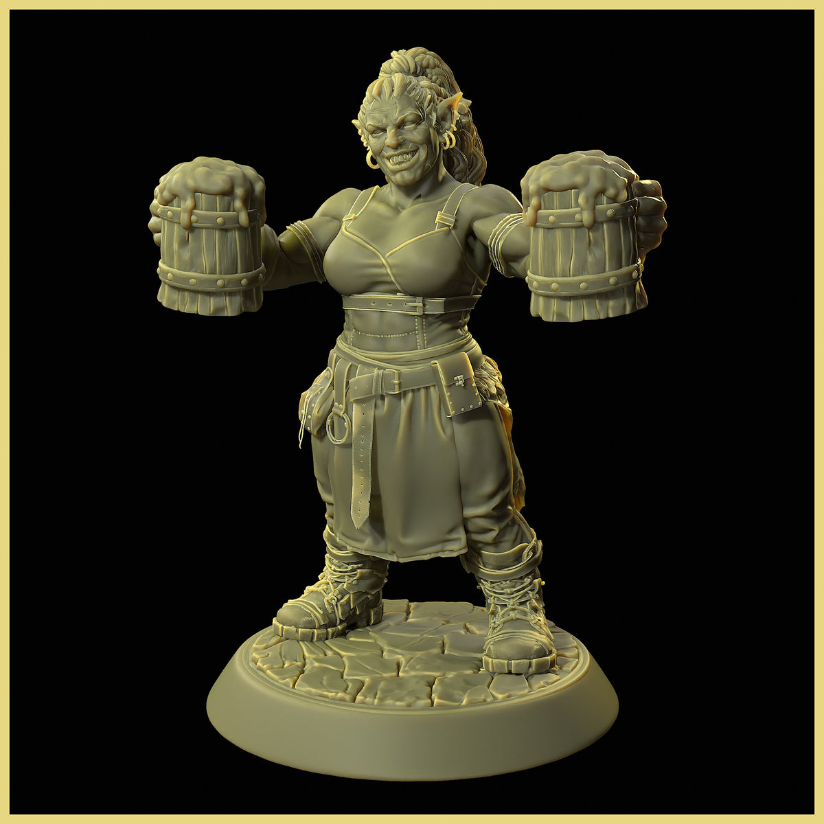 32mm GrimSpoil Bar Hag MORGA ALEFIST Tavern Keeper STL Miniature for 3D Printing