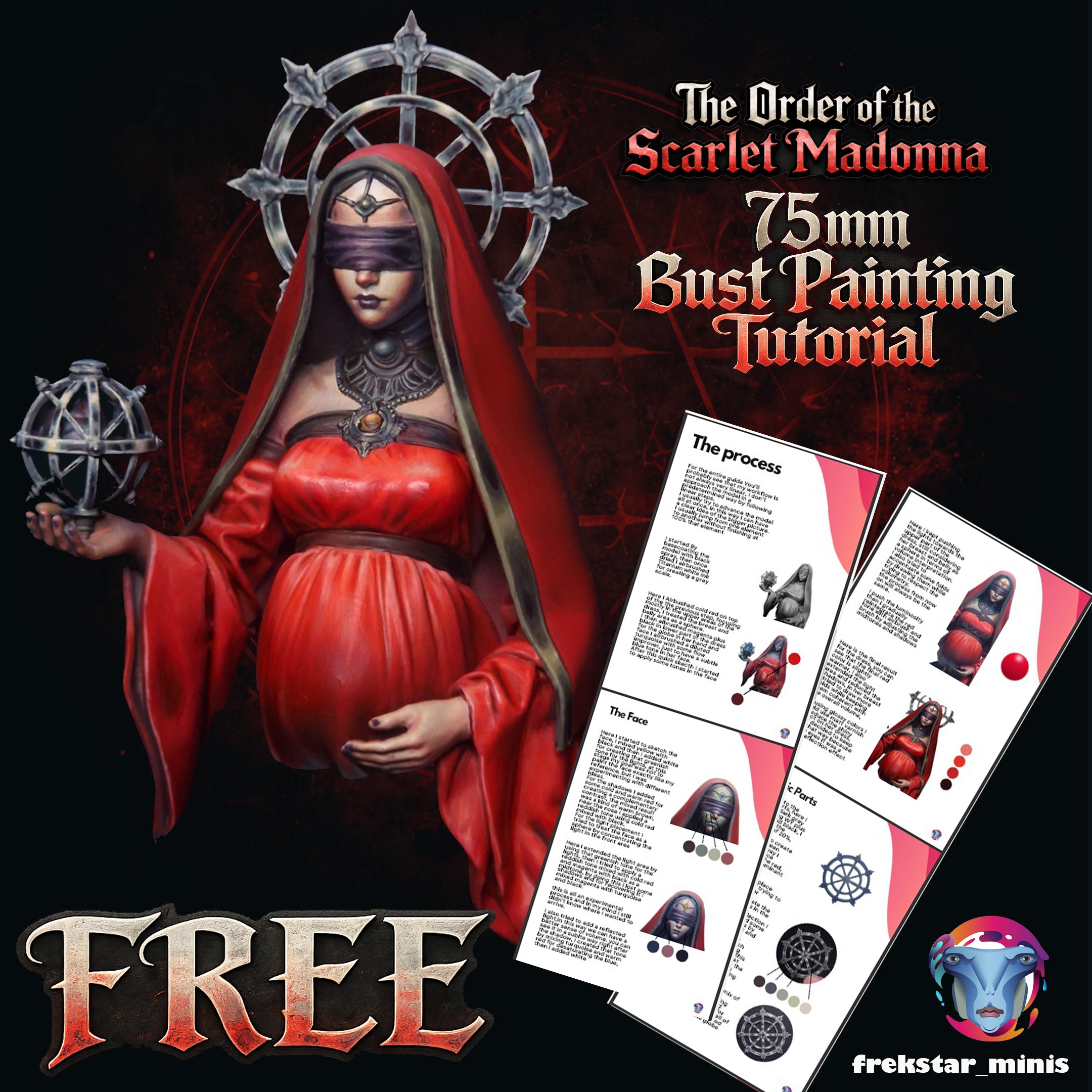 The Scarlet Madonna 75mm Bust (STL File) + Painting Tutorial