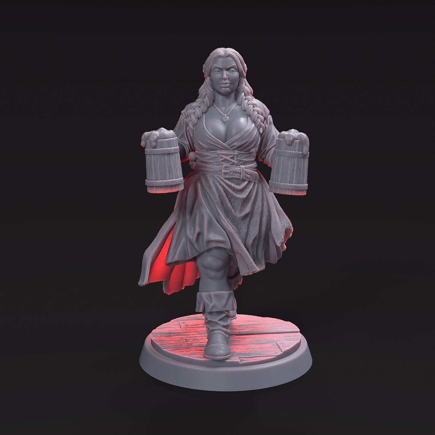Maela – Keeper of the Salted Veil standing in her tavern in Ibiza, surrounded by secrets and shadows, representing justice and intrigue in a mystical setting.