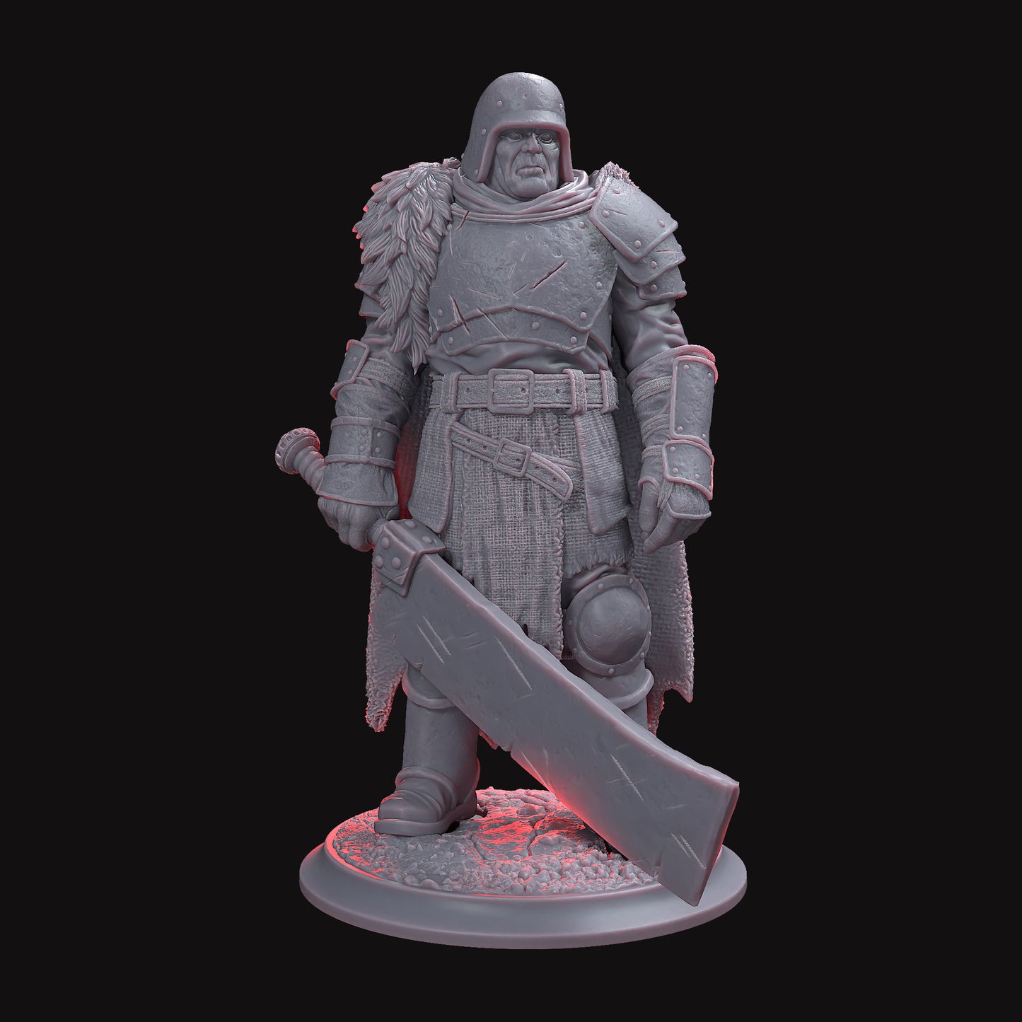 Sir Wulfric The Grim – Dark Fantasy Miniature STL File for 3D Printing