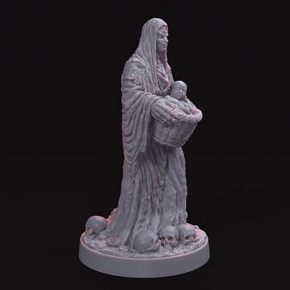 LA COVA-AMA, THE CAVE MOTHER STL File standing still in a cave-like setting, evoking a atmosphere of ancient warnings.