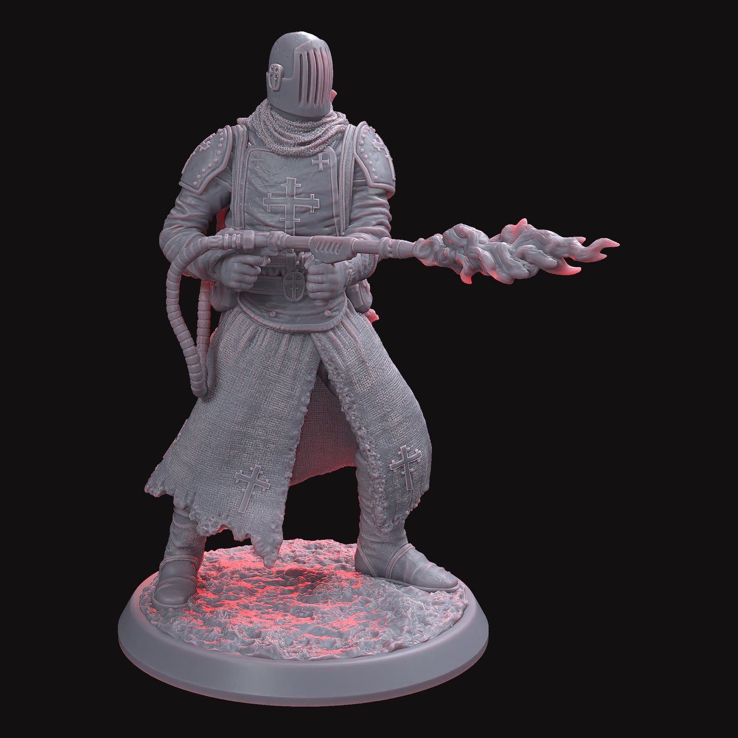 Trench Zealot Flamethrower – Grimdark Miniature STL File for 3D Printing