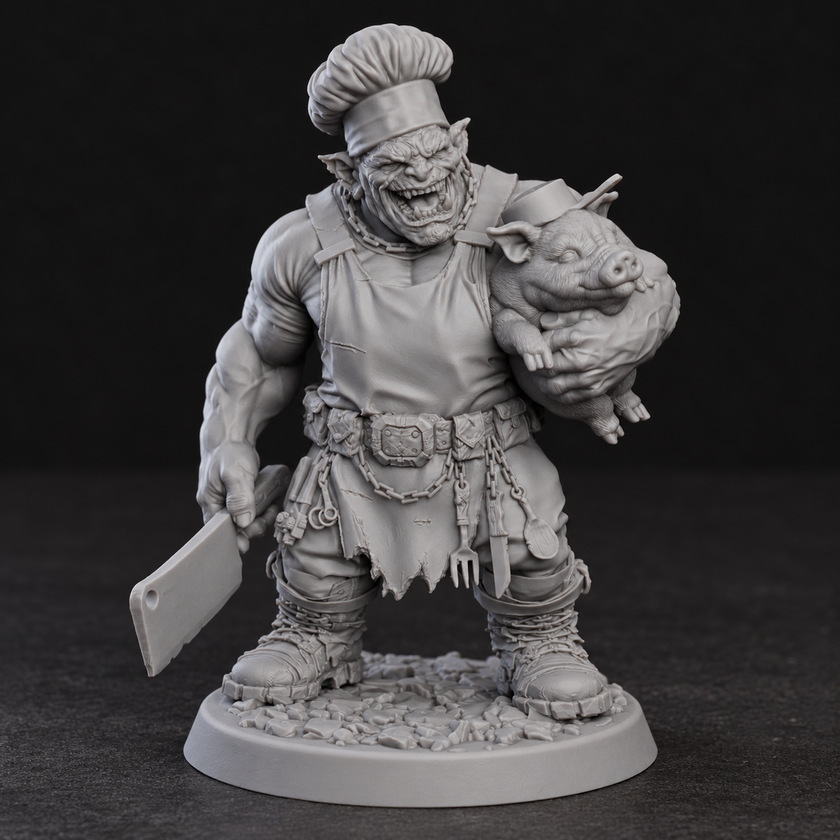 Boss Hog 50mm Limited Edition Unpainted Resin Miniature - GrimSpoil Iron Grin Mob