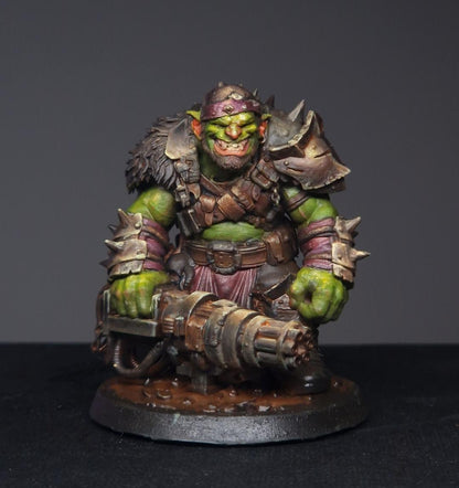 DAKKA BRAGG – THE LEADSPITTER | 50mm 16K Resin Orc Miniature