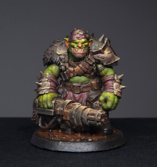 DAKKA BRAGG – THE LEADSPITTER | 50mm 16K Resin Orc Miniature